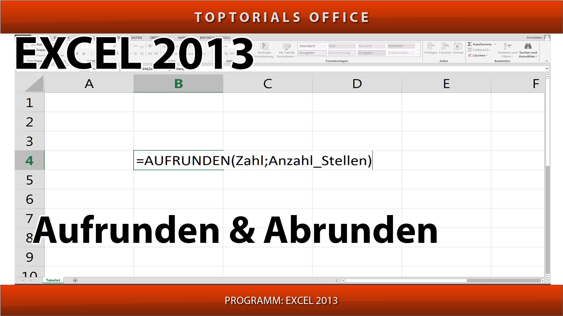 Aufrunden und Abrunden mit Excel - TOPTORIALS