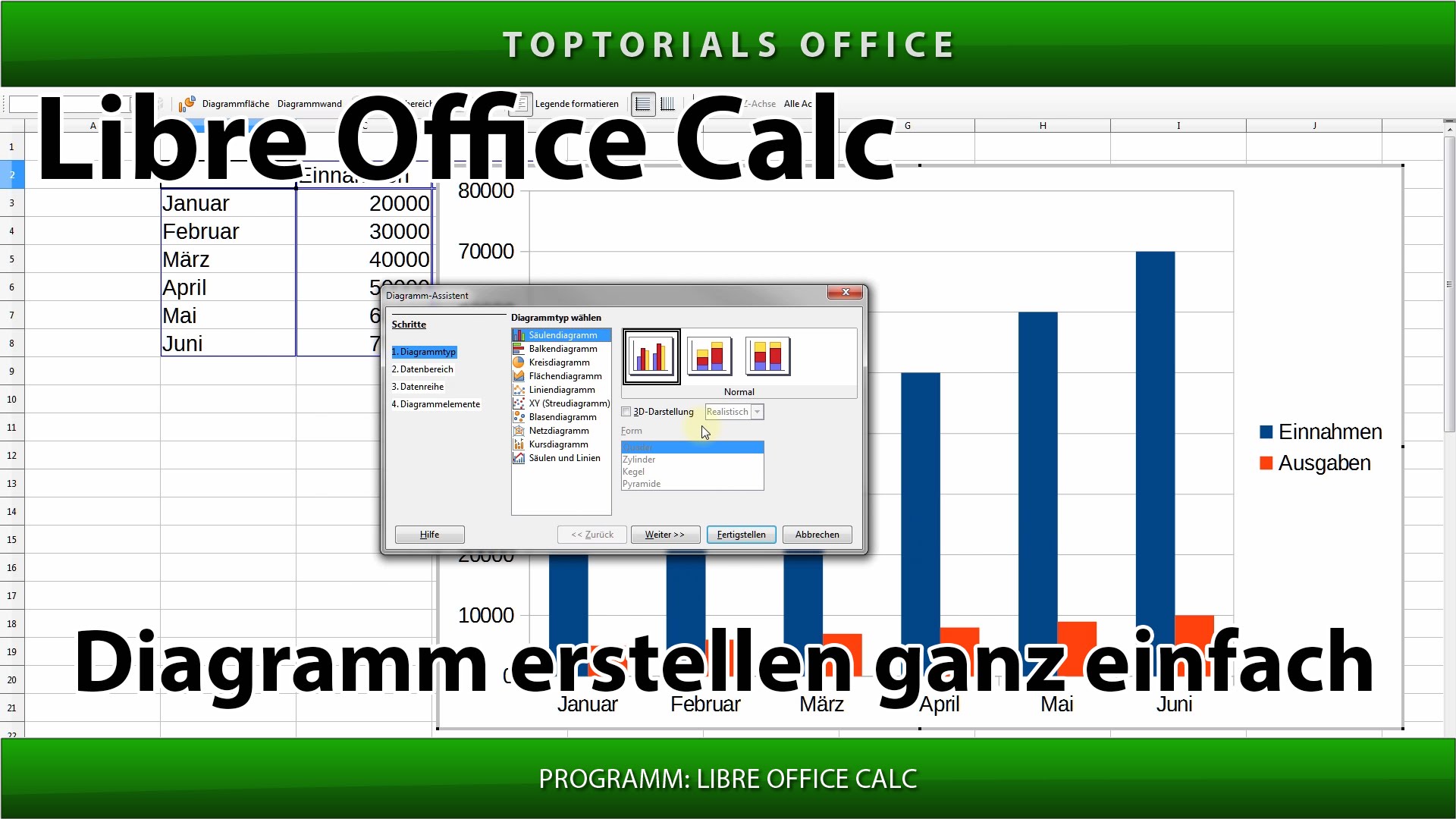 Diagramm Erstellen Ganz Einfach Libreoffice Calc Toptorials