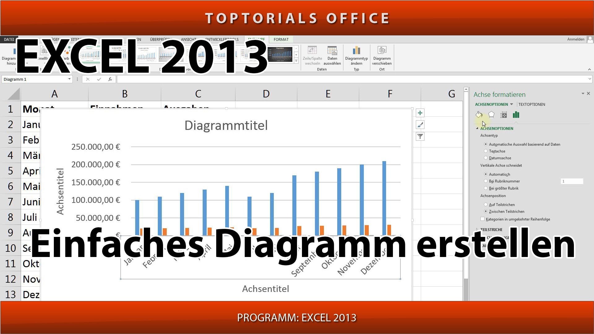 Einfaches Diagramm erstellen und mehr (Excel) - TOPTORIALS