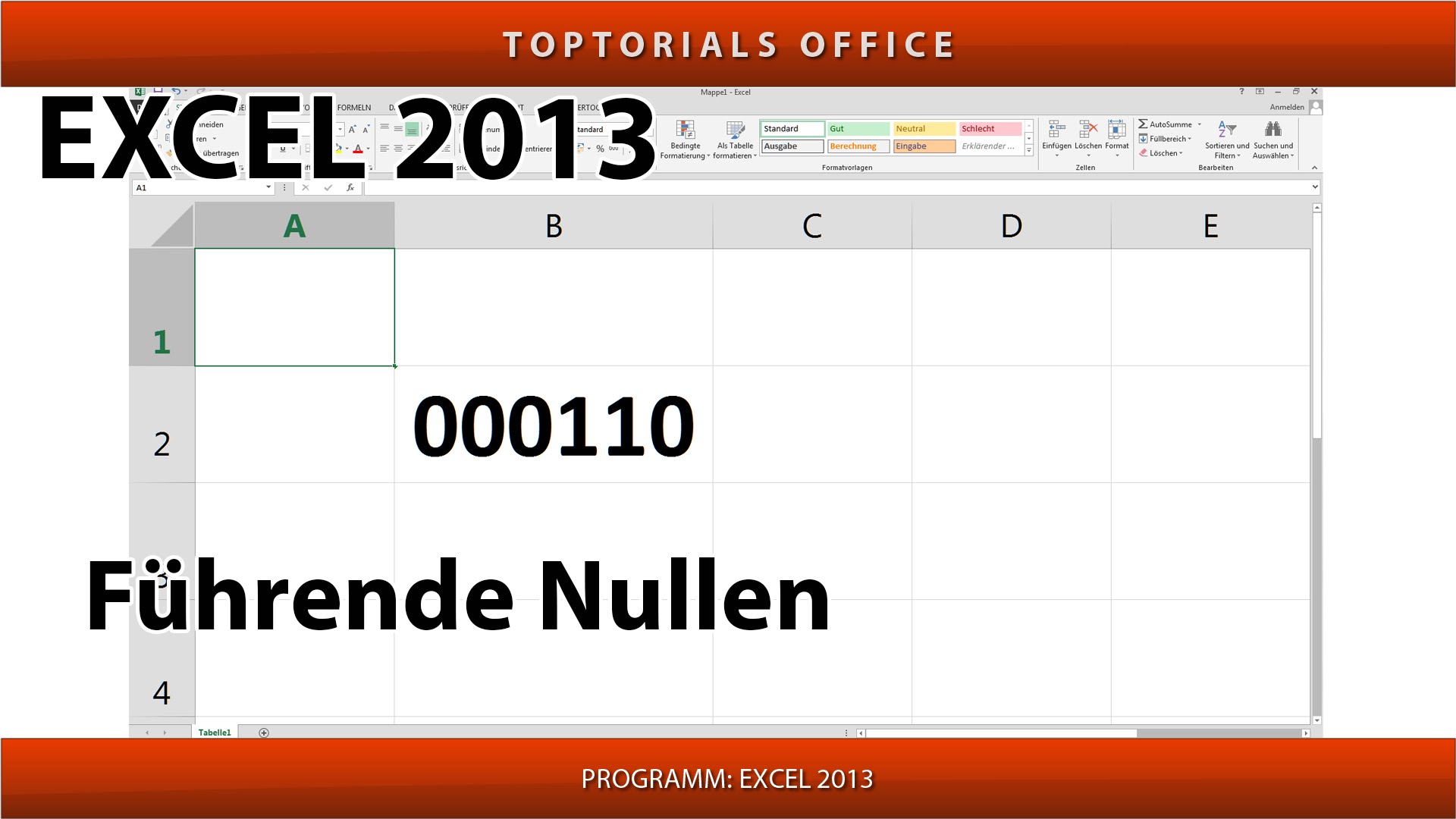 Führende Nullen anpassen (Excel) TOPTORIALS