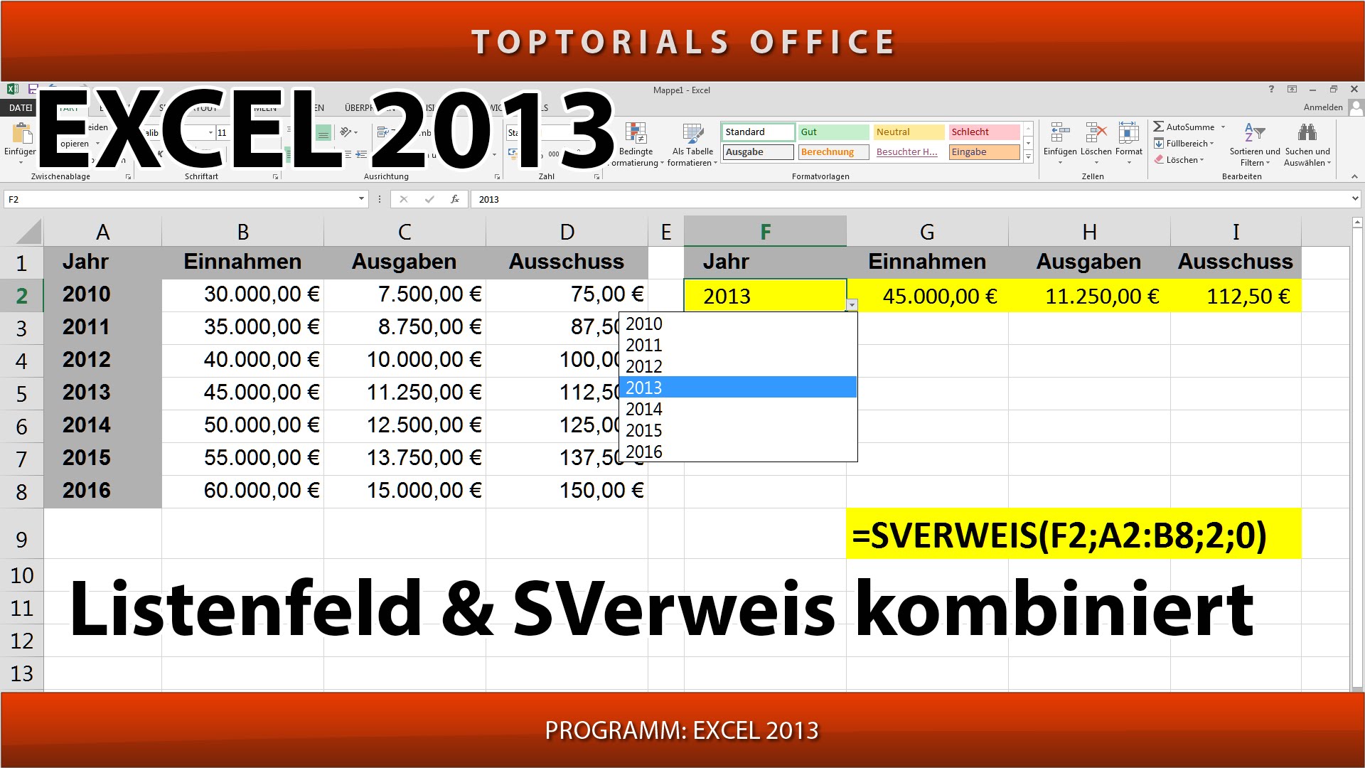 Listenfeld Dropdownliste Und Sverweis Kombiniert Excel Toptorials Hot Sex Picture 3379