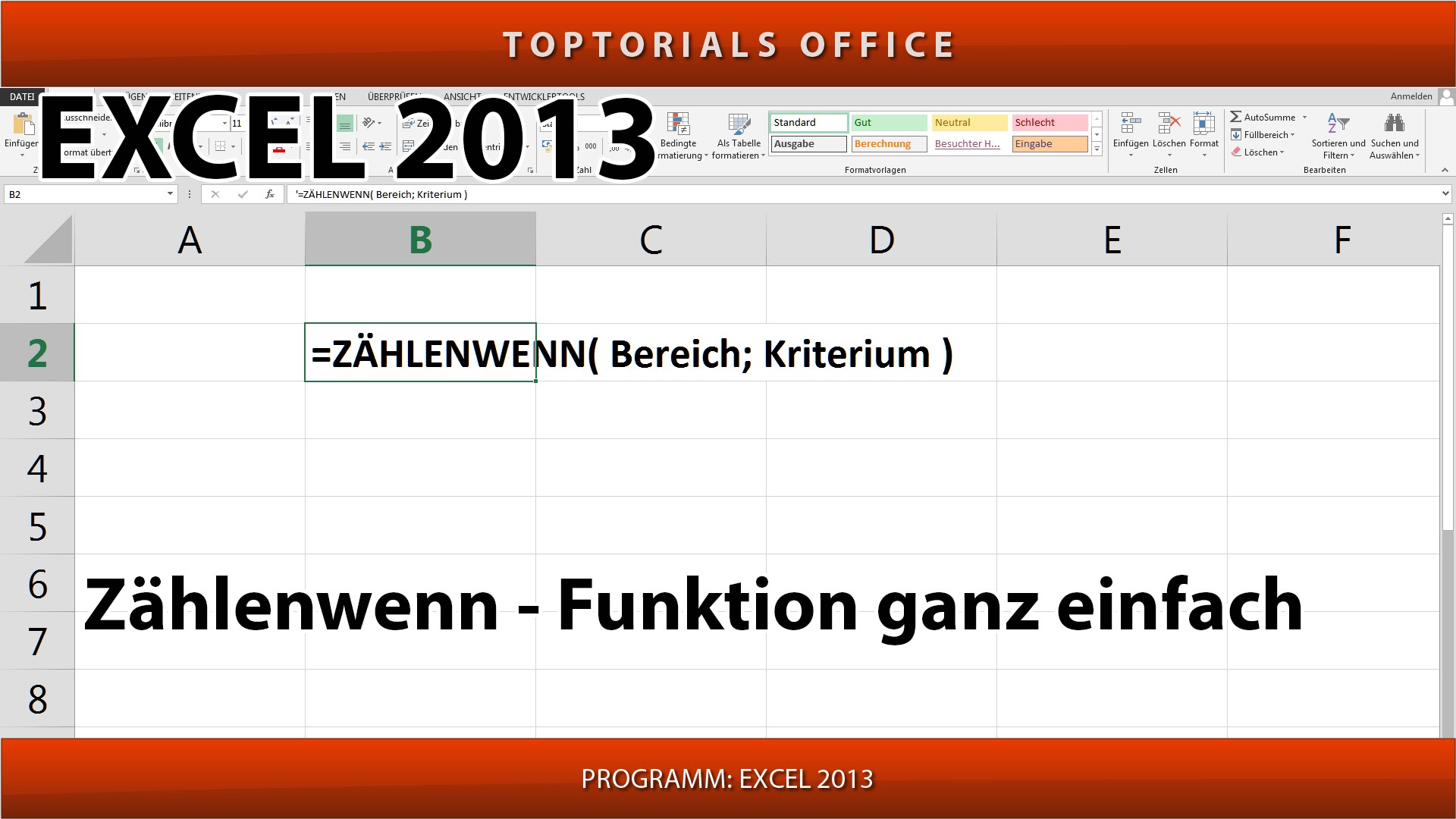 ZÄHLENWENN ganz einfach (Excel) - TOPTORIALS