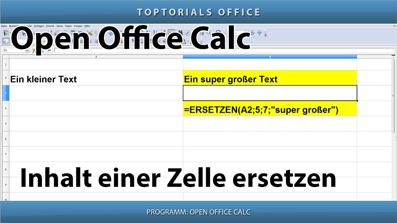 Teil vom Inhalt einer Zelle ersetzen (OpenOffice Calc ...