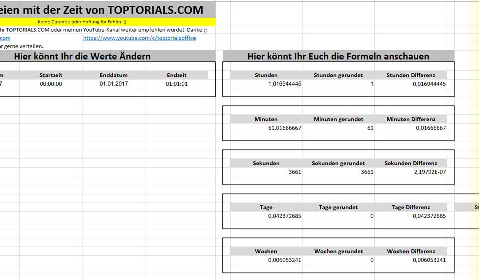 Spielereien mit der Zeit in Excel