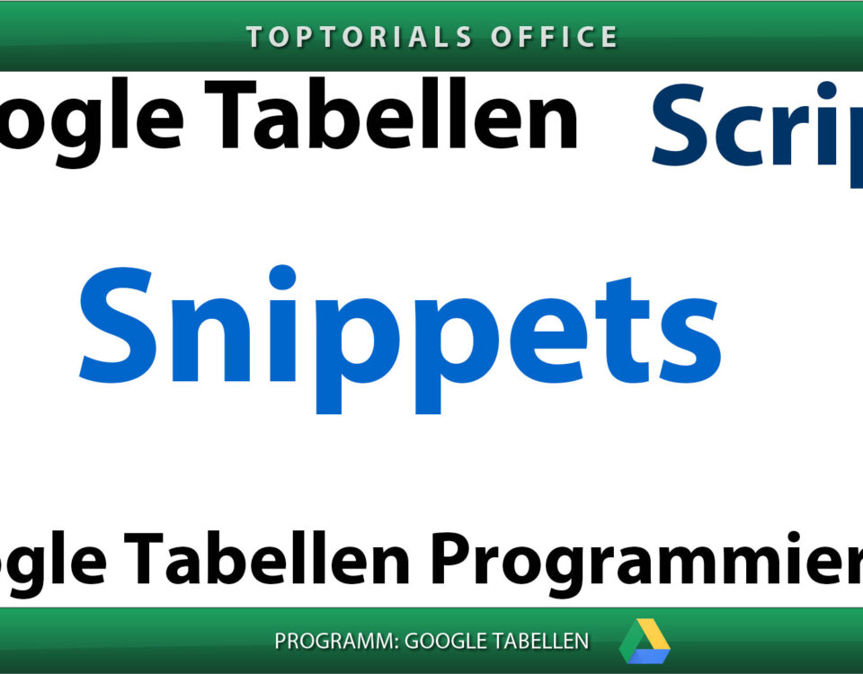 Google Tabellen Script Programmierung Vorschaubild