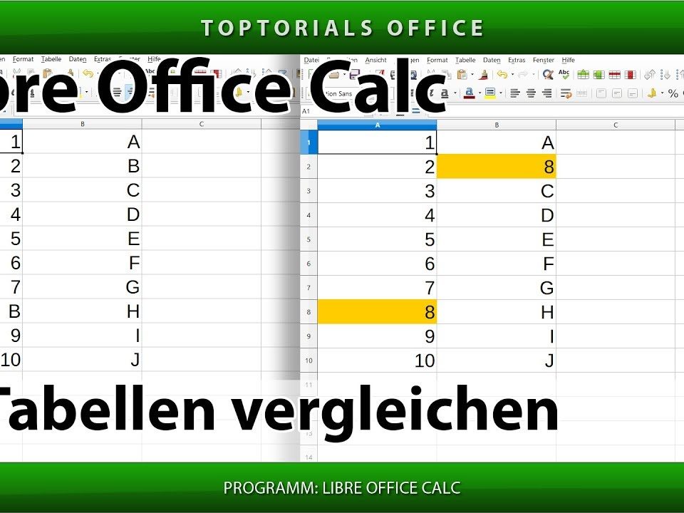 Vorschaubild 2 Tabellen vergleichen mit LibreOffice Calc