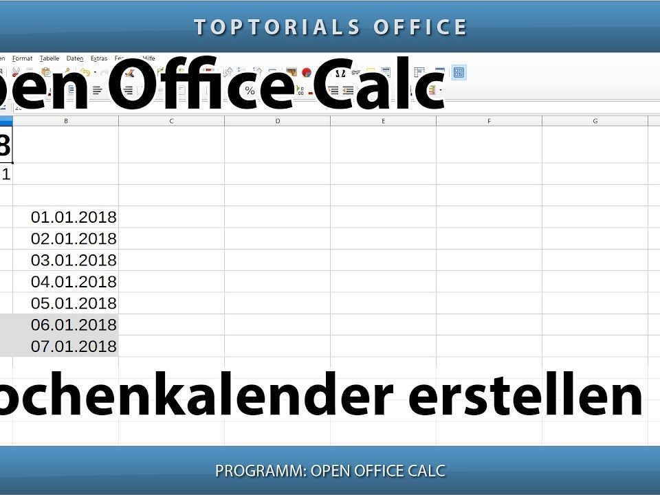 Vorschaubild Dynamischen Wochenkalender erstellen mit OpenOffice Calc