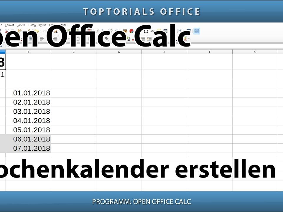 Vorschaubild Kalender Datum und Zeit in OpenOffice Calc