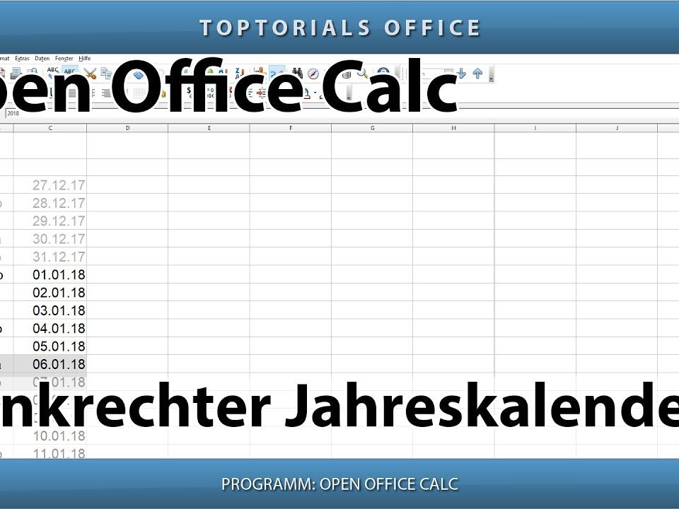 Vorschaubild Senkrechter Jahreskalender in OpenOffice Calc + Download