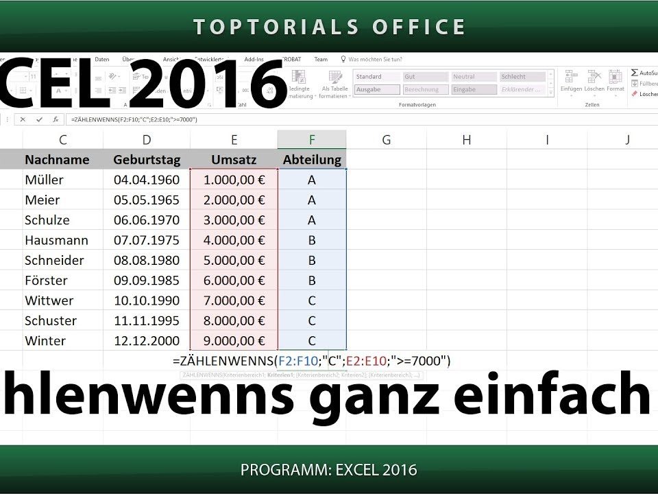 Vorschaubild Zählenwenns ganz einfach mit Excel