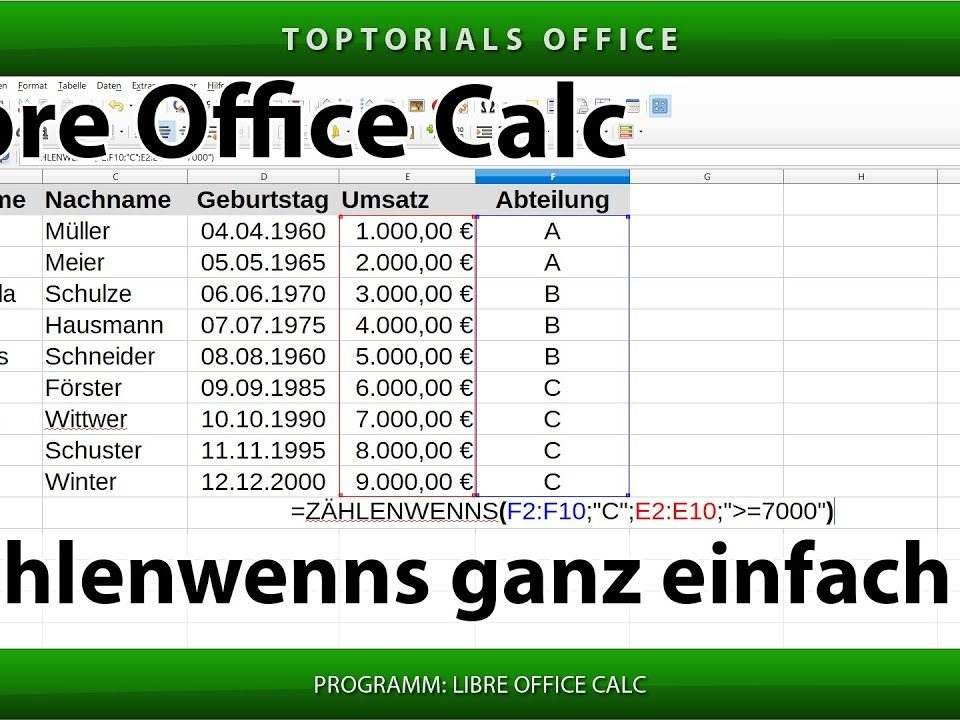 Vorschaubild Zählenwenns ganz einfach in LibreOffice Calc