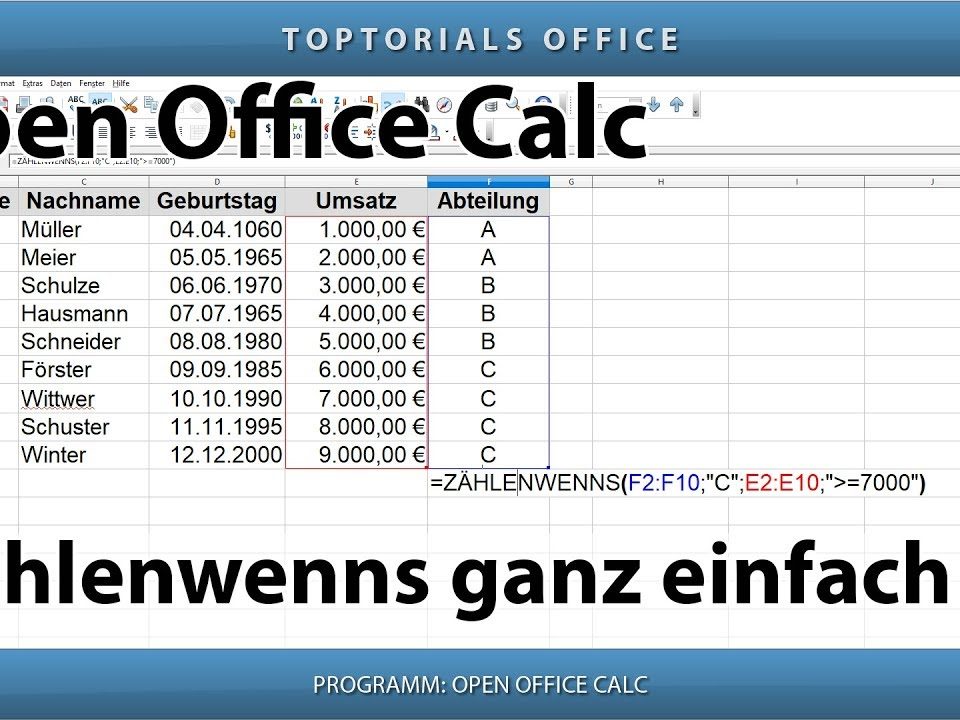 Vorschaubild Zählenwenns ganz einfach mit OpenOffice Calc