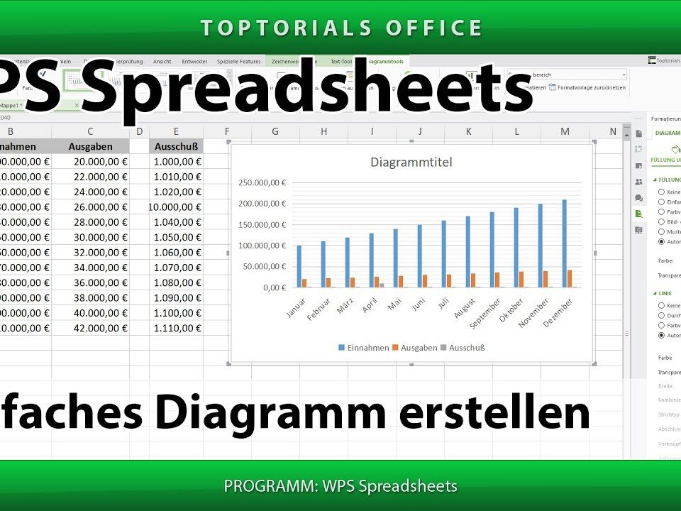 Vorschaubild Einfaches Diagramm erstellen mit WPS Spreadsheets