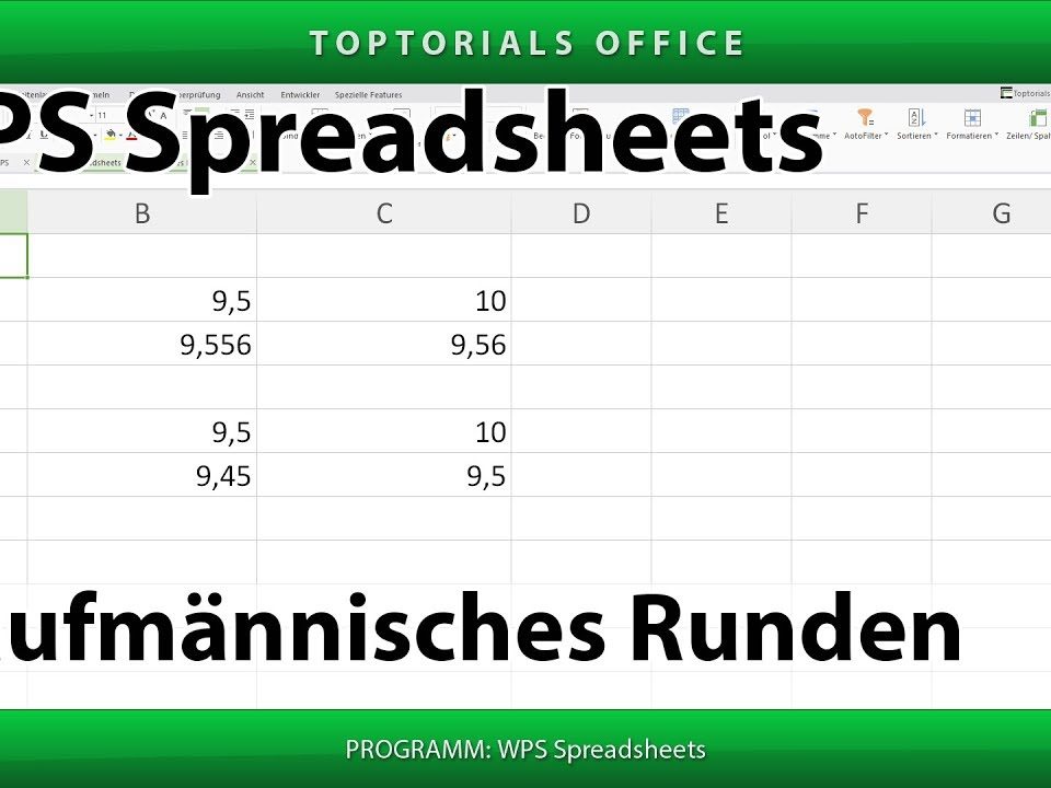 Vorschaubild Kaufmännisch Runden mit WPS Spreadsheets