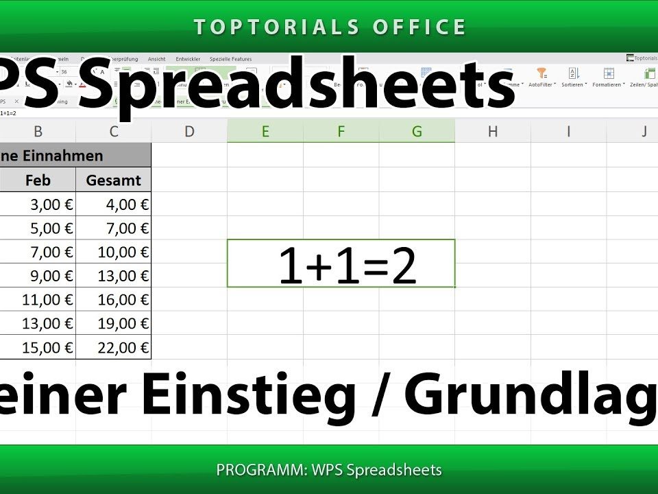 Vorschaubild Kleiner Einstieg und Grundlagen in WPS Spreadsheets