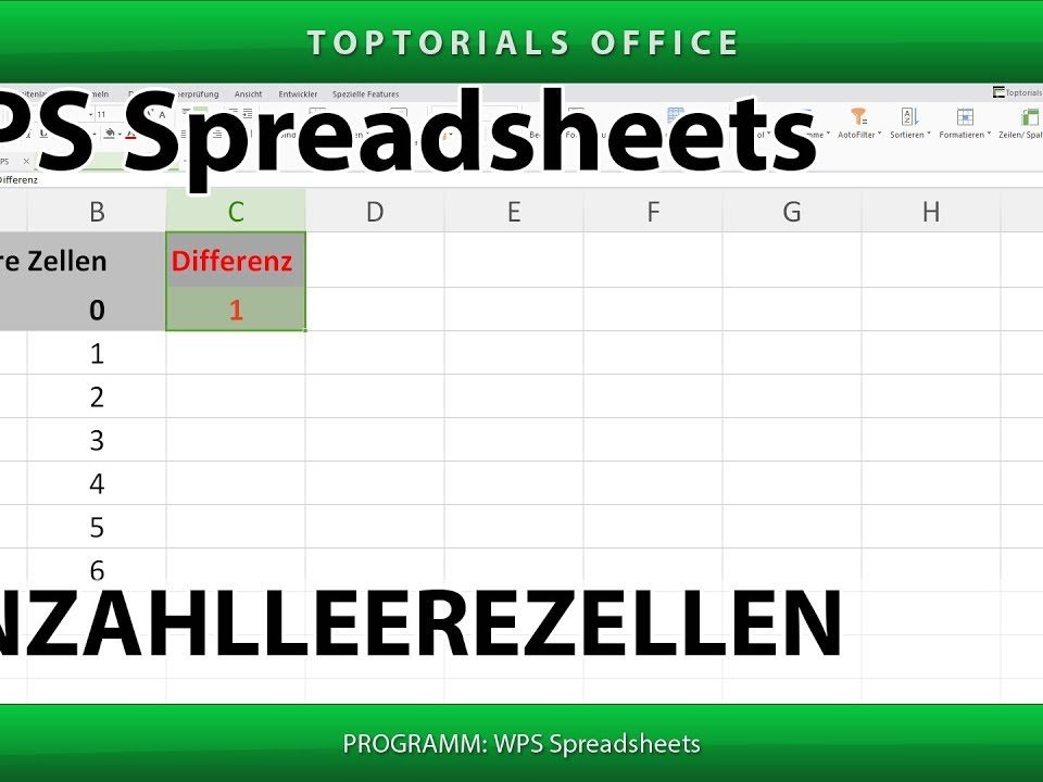 Vorschaubild Leere Zellen ermitteln mit ANZAHLLEEREZELLEN mit WPS Spreadsheets