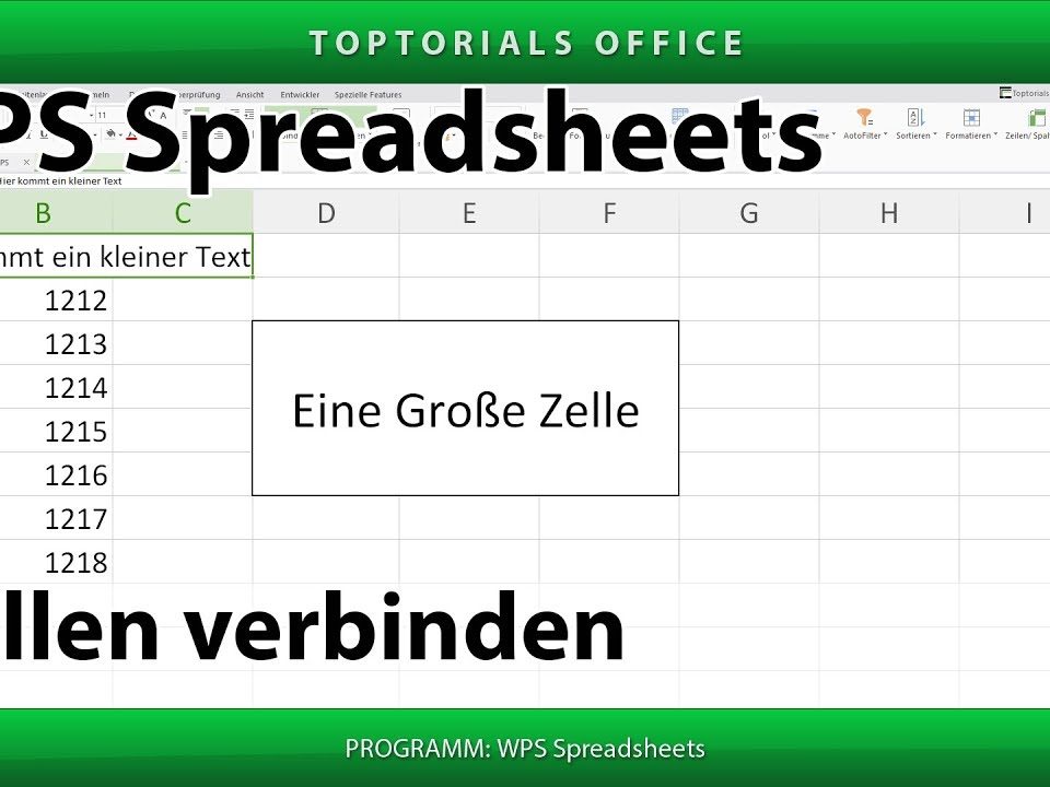Vorschaubild Zellen verbinden mit WPS Spreadsheets