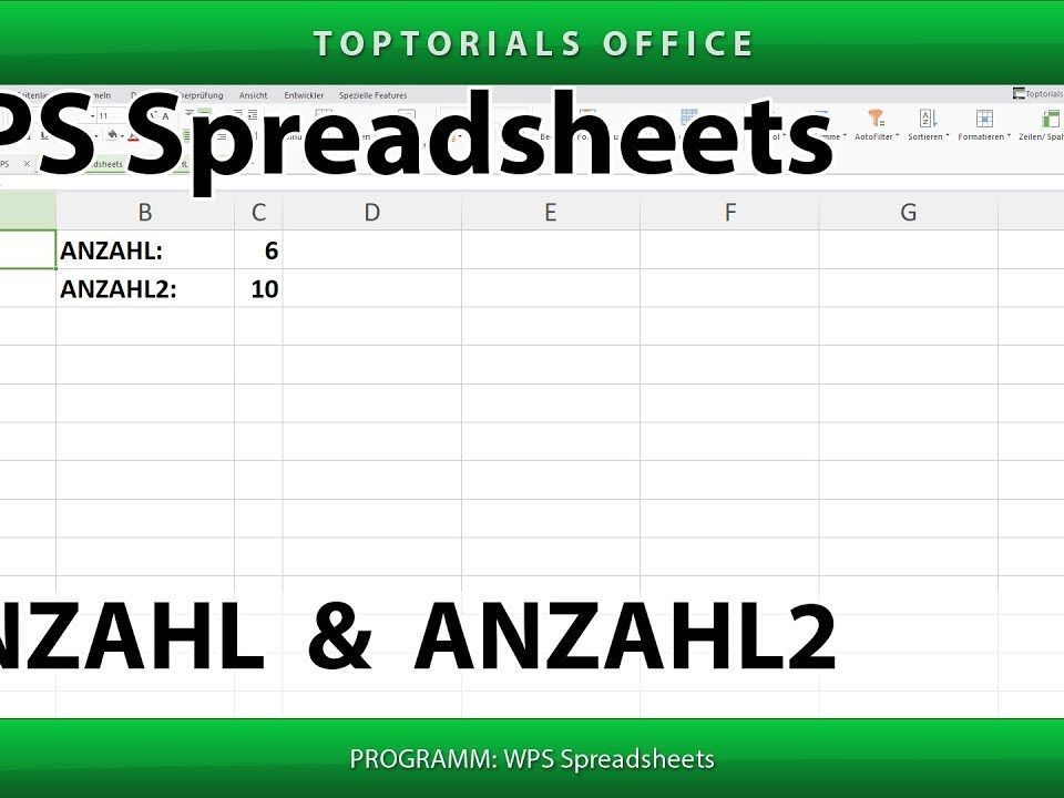 Vorschaubild Zellen zählen mit ANZAHL und ANZAHL2 mit WPS Spreadsheets