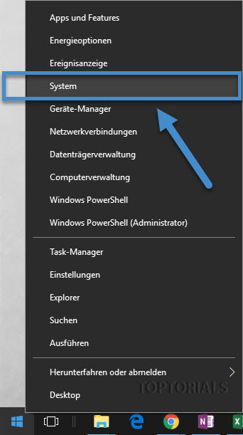 Windows 10 Kontextmenü System