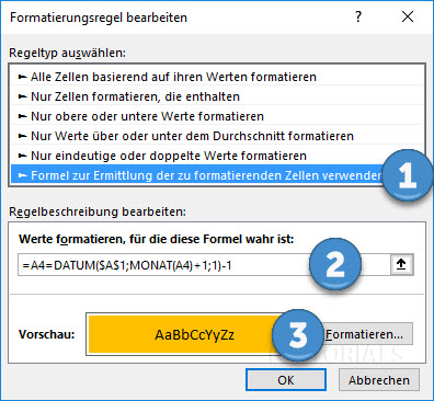 Excel Bedingte Formatierung Formel eintragen