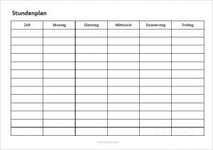 Stundenplan Zum Ausdrucken TOPTORIALS