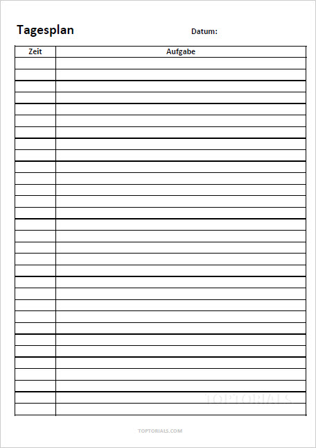 Vorlage Tabelle Zum Ausdrucken Leer - Listen Kostenlose ...