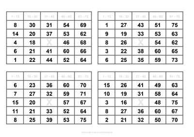 Bingo Karten Zum Ausdrucken