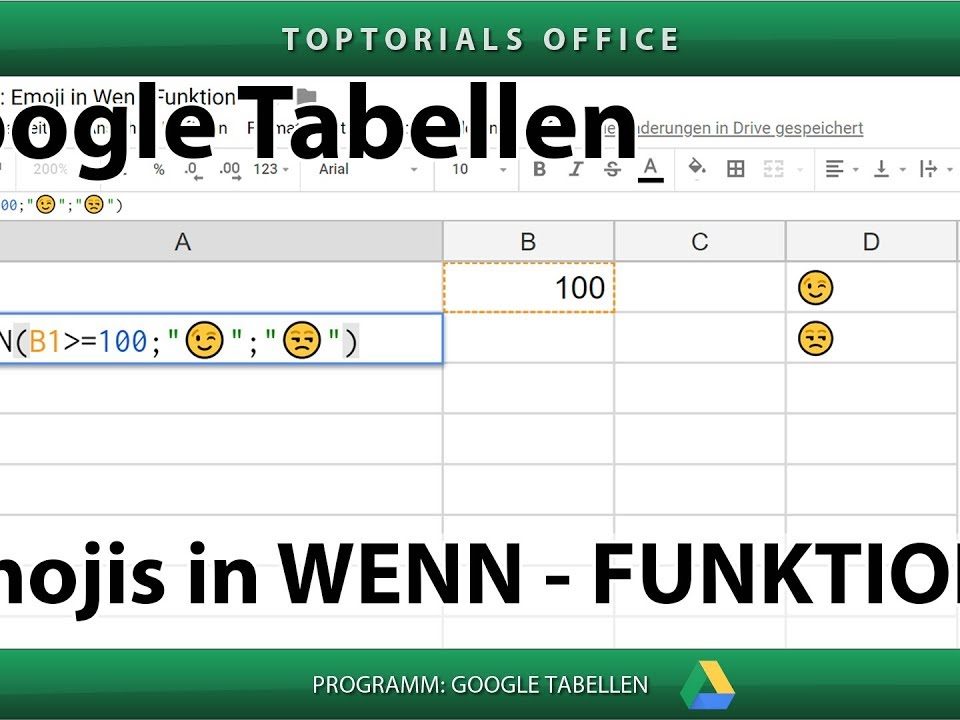 Vorschaubild Emojis in einer WENN Funktion mit Google Tabellen