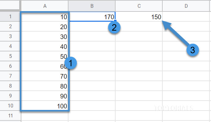 Zellen summieren bis Wert mit Google Tabellen Script