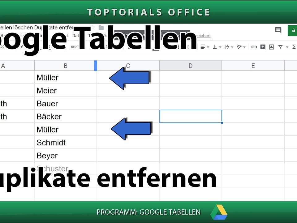 Vorschaubild Duplikate in Google Tabellen löschen