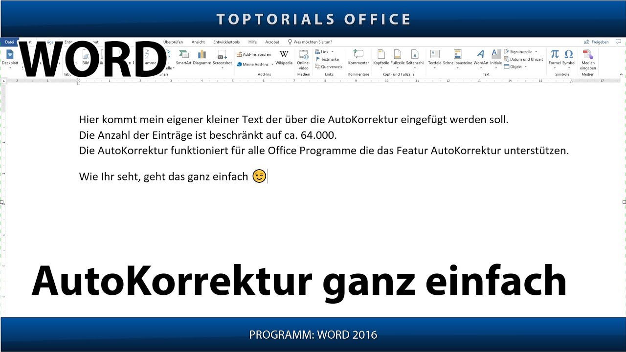 Word AutoKorrektur ganz einfach TOPTORIALS