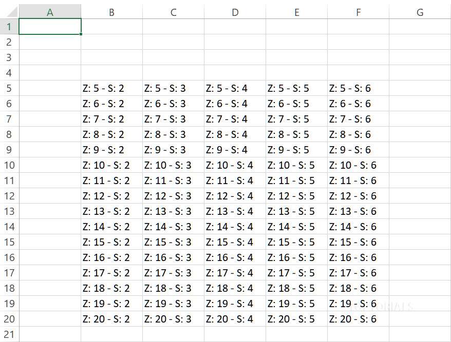 Ergebnis Verschachtelte For Schleife in Excel VBA