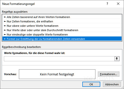 Excel Neue Formatierungsregeln