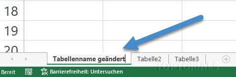 Excel Tabellename ändern