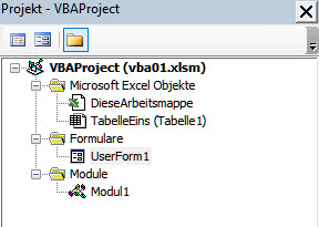 VBA Projekt Gruppierung