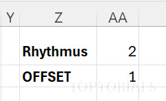 Eintrag von Rhythmus und Offset Excel 365