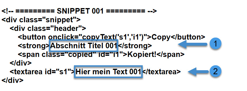One Click Copy Tool Codebereich