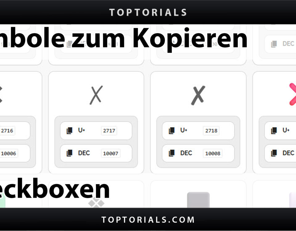 Symbole Checkboxen