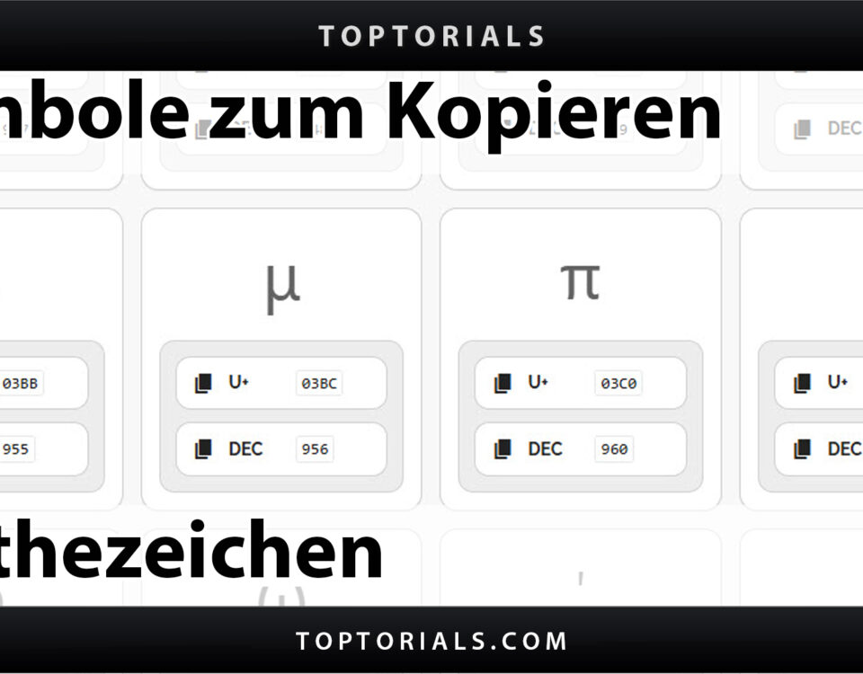 Symbole Mathezeichen