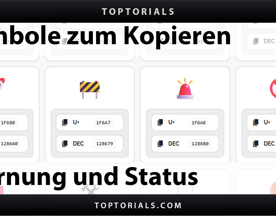 Symbole Warnung und Status