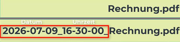 Batch Rechnung mit Zeitstempel