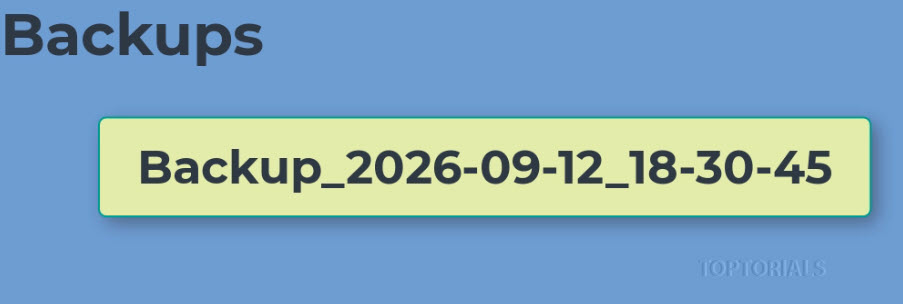 Ordner Backups mit Backup